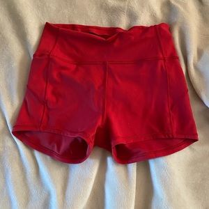 Red Lululemon shorts